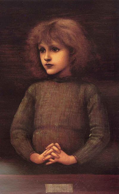 Wikoo.org - موسوعة الفنون الجميلة - اللوحة، العمل الفني Edward Coley Burne-Jones - Portrait of a Young Boy