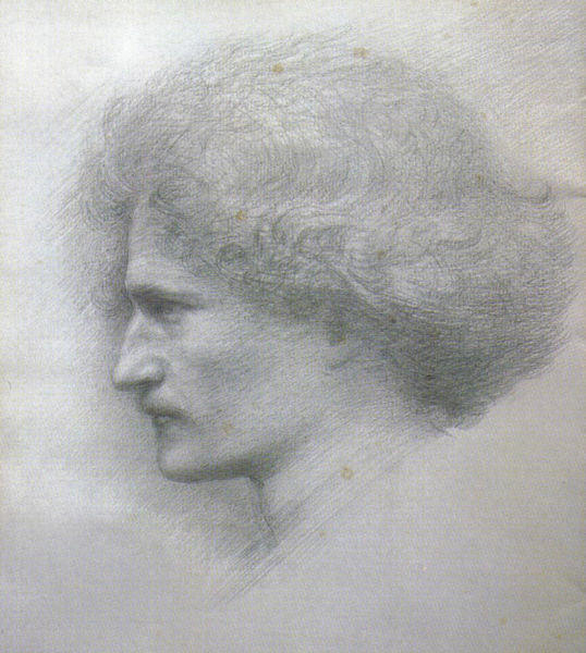 WikiOO.org - Enciklopedija dailės - Tapyba, meno kuriniai Edward Coley Burne-Jones - Portrait of Ignacy Jan Paderewski
