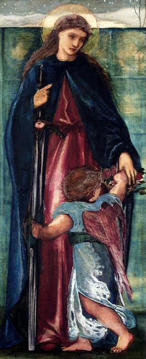 Wikoo.org - موسوعة الفنون الجميلة - اللوحة، العمل الفني Edward Coley Burne-Jones - Saint Dorothy