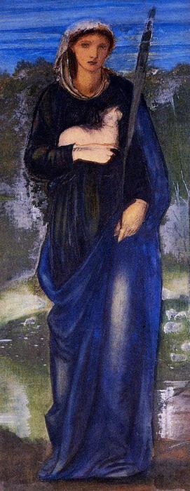 Wikioo.org - The Encyclopedia of Fine Arts - Painting, Artwork by Edward Coley Burne-Jones - St. Agnes