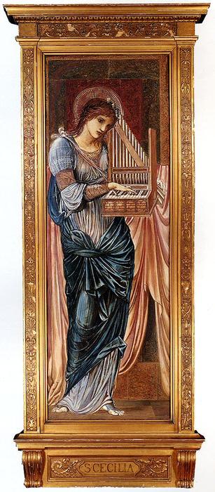 WikiOO.org - Encyclopedia of Fine Arts - Maleri, Artwork Edward Coley Burne-Jones - St. Cecilia