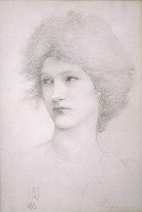 WikiOO.org - Enciklopedija dailės - Tapyba, meno kuriniai Edward Coley Burne-Jones - Study for the Queen in Death of Arthur