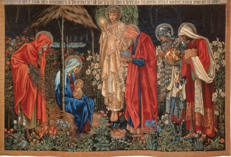 Wikoo.org - موسوعة الفنون الجميلة - اللوحة، العمل الفني Edward Coley Burne-Jones - The Adoration of the Magi