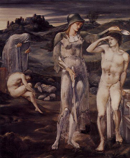 Wikoo.org - موسوعة الفنون الجميلة - اللوحة، العمل الفني Edward Coley Burne-Jones - The Calling of Perseus