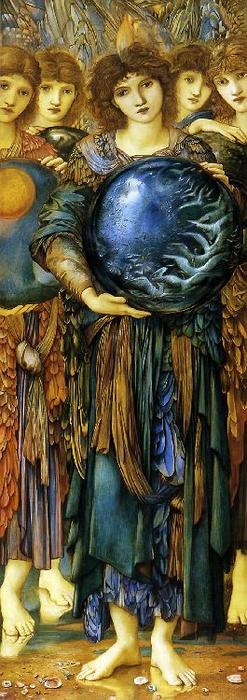 Wikoo.org - موسوعة الفنون الجميلة - اللوحة، العمل الفني Edward Coley Burne-Jones - The Fifth Day of Creation