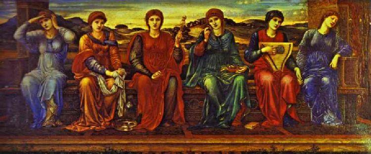 Wikoo.org - موسوعة الفنون الجميلة - اللوحة، العمل الفني Edward Coley Burne-Jones - The Hours