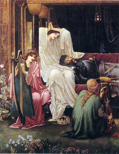WikiOO.org - Enciklopedija dailės - Tapyba, meno kuriniai Edward Coley Burne-Jones - The last sleep of Arthur detail