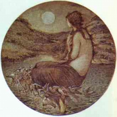 Wikoo.org - موسوعة الفنون الجميلة - اللوحة، العمل الفني Edward Coley Burne-Jones - The Mirror of Venus 1