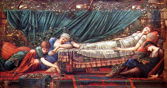 WikiOO.org - Enciklopedija dailės - Tapyba, meno kuriniai Edward Coley Burne-Jones - The Rose Bower