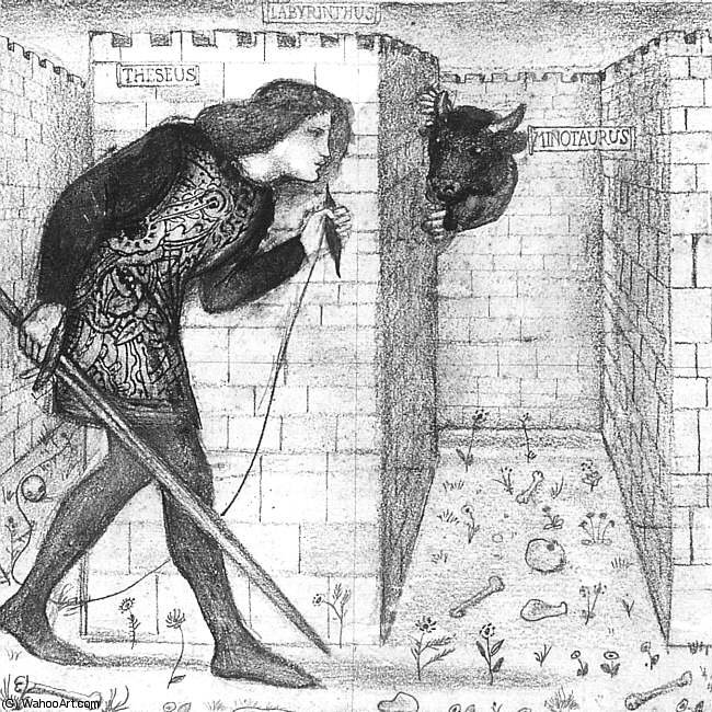Wikioo.org - Encyklopedia Sztuk Pięknych - Malarstwo, Grafika Edward Coley Burne-Jones - Theseus in the Labyrinth