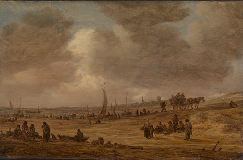 Wikioo.org - The Encyclopedia of Fine Arts - Painting, Artwork by Jan Van Goyen - A Beach with Fishing Boats