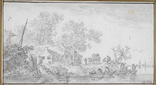 WikiOO.org - دایره المعارف هنرهای زیبا - نقاشی، آثار هنری Jan Van Goyen - A farm house by a river