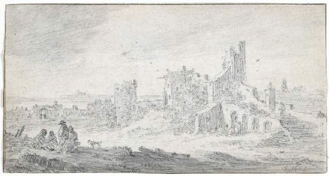 Wikioo.org - The Encyclopedia of Fine Arts - Painting, Artwork by Jan Van Goyen - A ruined castle