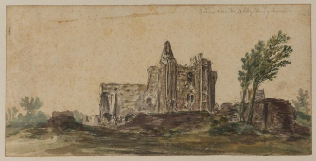 WikiOO.org - دایره المعارف هنرهای زیبا - نقاشی، آثار هنری Jan Van Goyen - View of the ruins of the abbey at Egmont