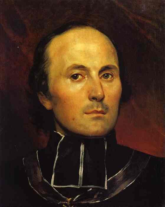 Wikioo.org - The Encyclopedia of Fine Arts - Painting, Artwork by Karl Pavlovich Bryullov - Head of an Abbot