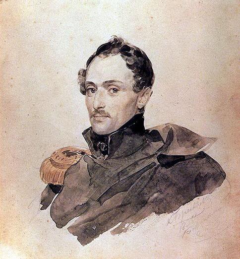 Wikioo.org – L'Enciclopedia delle Belle Arti - Pittura, Opere di Karl Pavlovich Bryullov - ritratto capitano a . M . Kostinitsa