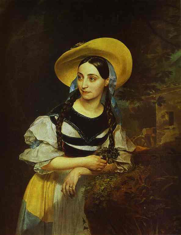 Wikioo.org - The Encyclopedia of Fine Arts - Painting, Artwork by Karl Pavlovich Bryullov - Portrait of the Italian Singer Fanny Persiani-Tacinardi