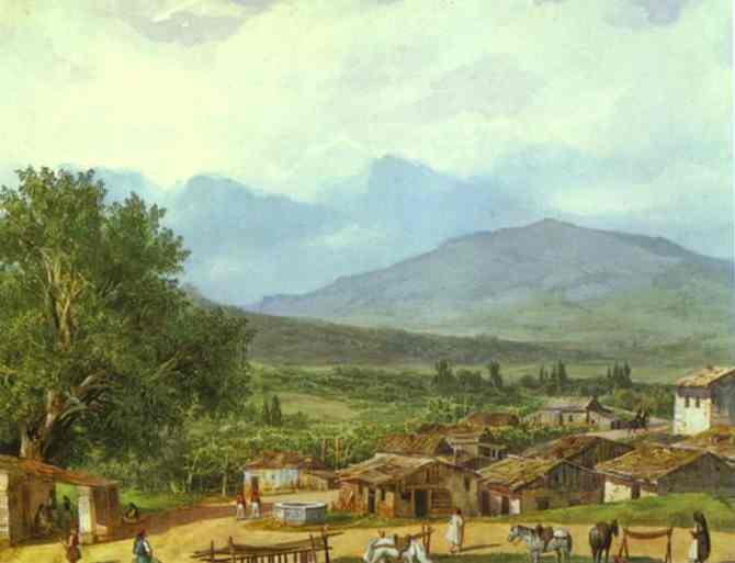 Wikioo.org - The Encyclopedia of Fine Arts - Painting, Artwork by Karl Pavlovich Bryullov - Village of San Rocco near the Town of Corfu