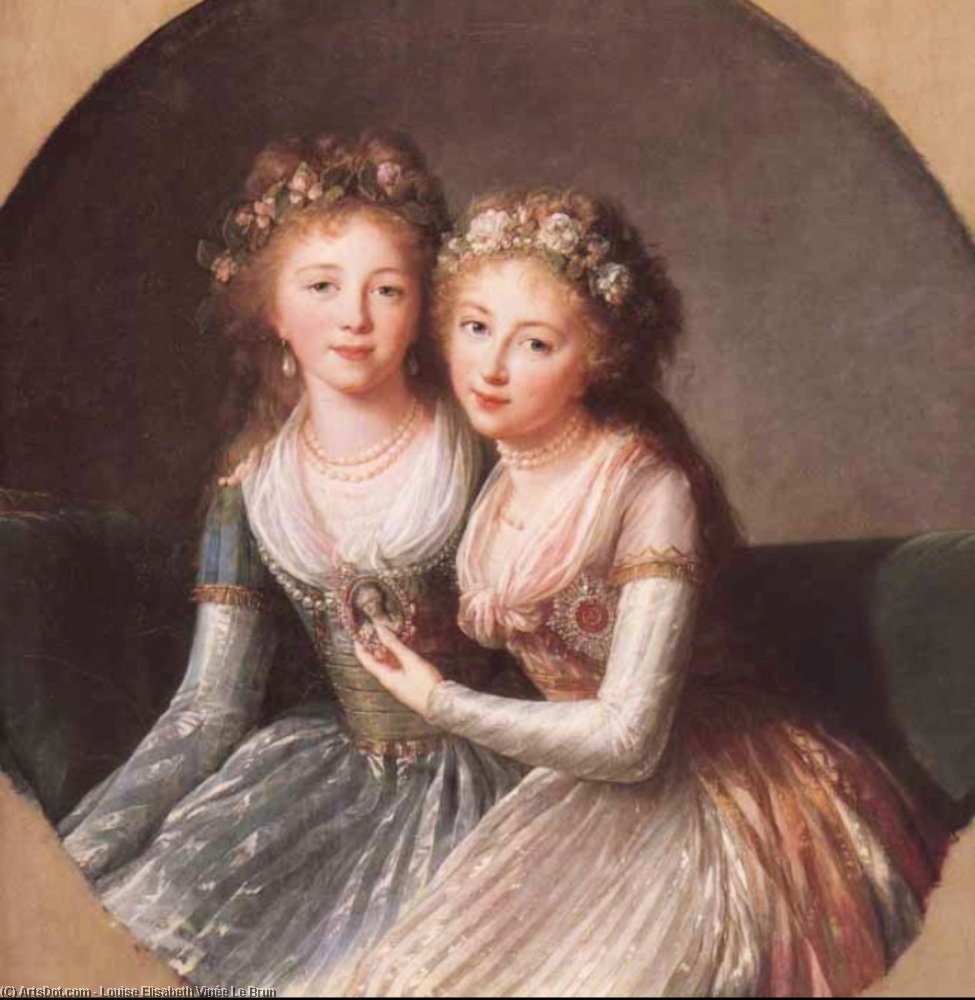 Wikioo.org - สารานุกรมวิจิตรศิลป์ - จิตรกรรม Elisabeth-Louise Vigée-Lebrun - Alexandra and Elena Pavlovna
