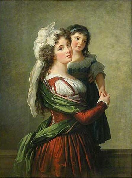 Wikioo.org - The Encyclopedia of Fine Arts - Painting, Artwork by Elisabeth-Louise Vigée-Lebrun - Ms. Rousseau and her daughter