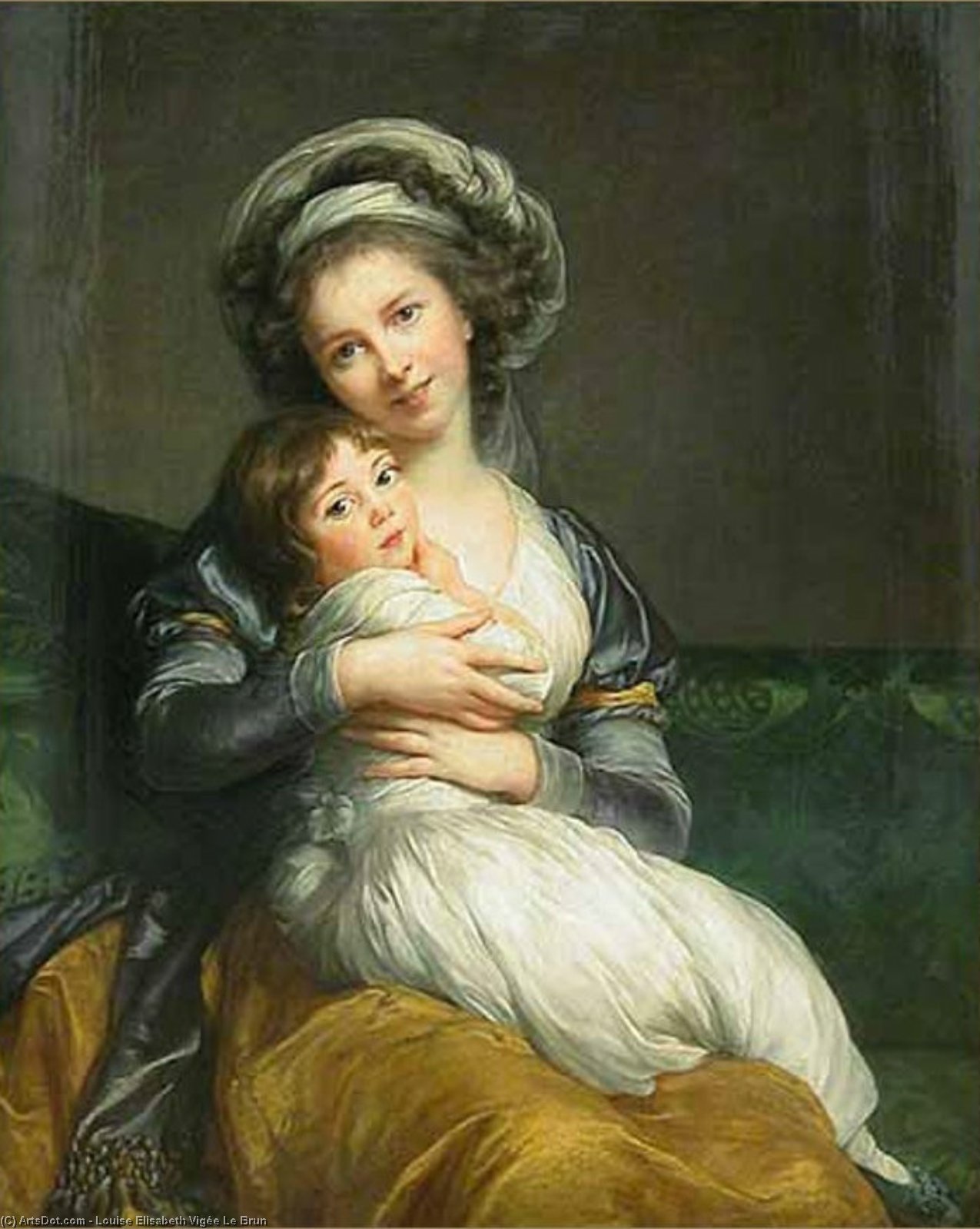WikiOO.org - Енциклопедия за изящни изкуства - Живопис, Произведения на изкуството Elisabeth-Louise Vigée-Lebrun - Self-portrait in a Turban with Julie