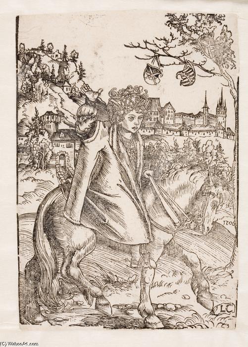 Wikioo.org - The Encyclopedia of Fine Arts - Painting, Artwork by Lucas Cranach The Elder - A Saxon prince on horseback