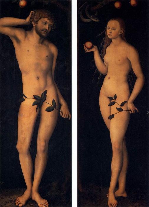 Wikioo.org - The Encyclopedia of Fine Arts - Painting, Artwork by Lucas Cranach The Elder - Adam and Eve