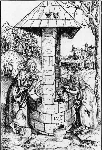 WikiOO.org - Encyclopedia of Fine Arts - Lukisan, Artwork Lucas Cranach The Elder - Christ and the Samaritan woman at the well