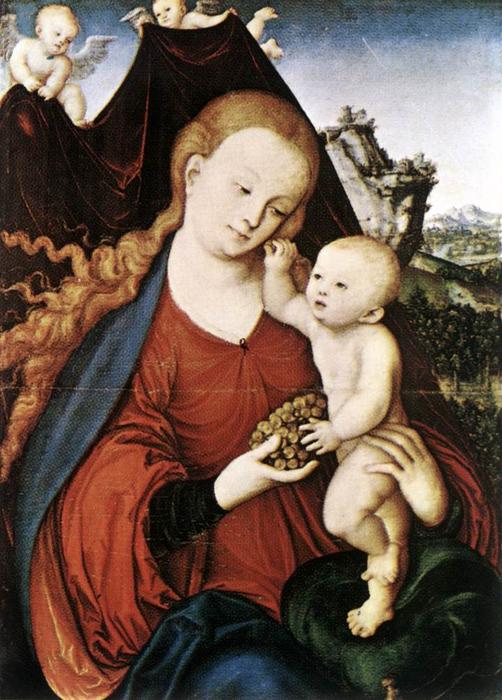 WikiOO.org – 美術百科全書 - 繪畫，作品 Lucas Cranach The Elder - 麦当娜和儿童