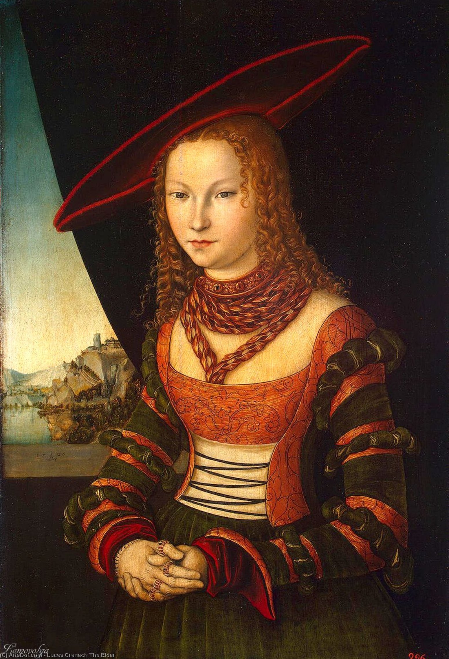 Wikoo.org - موسوعة الفنون الجميلة - اللوحة، العمل الفني Lucas Cranach The Elder - Portrait of a Woman