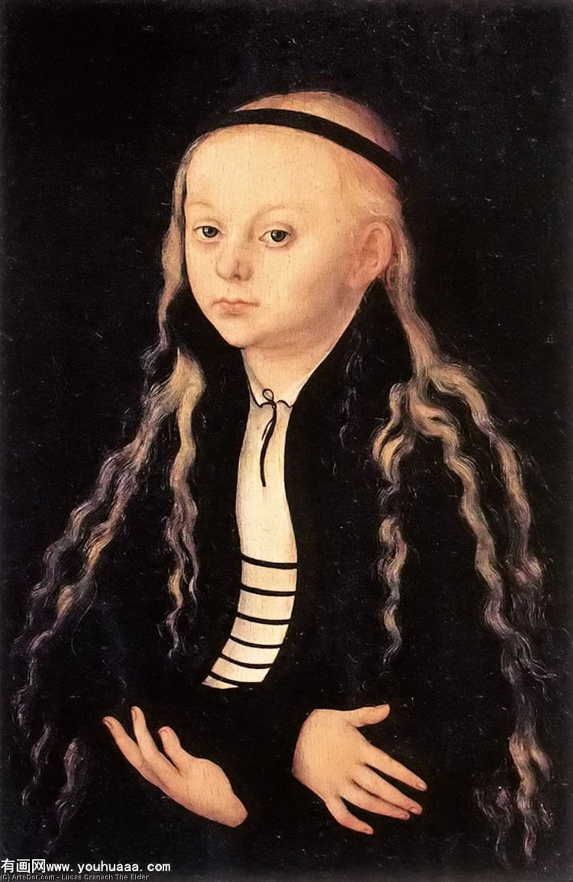 Wikioo.org - The Encyclopedia of Fine Arts - Painting, Artwork by Lucas Cranach The Elder - Portrait of a Young Girl