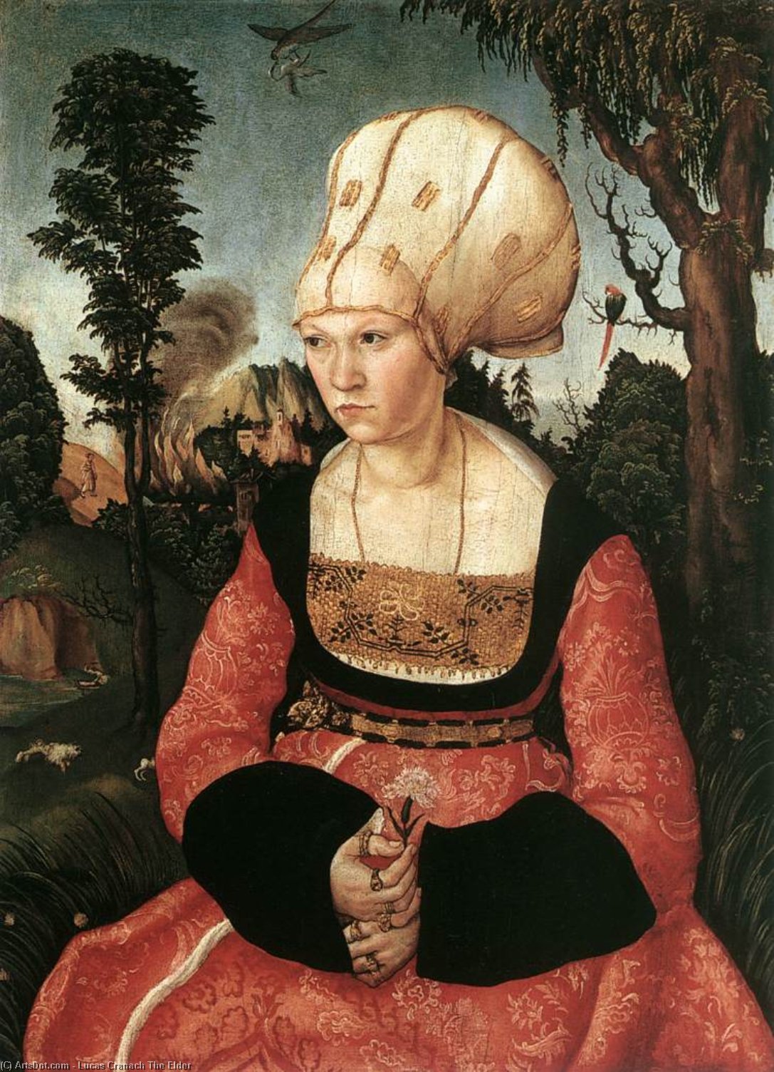 Wikioo.org - The Encyclopedia of Fine Arts - Painting, Artwork by Lucas Cranach The Elder - Portrait of Anna Cuspinian