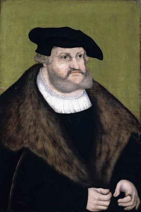 Wikioo.org - The Encyclopedia of Fine Arts - Painting, Artwork by Lucas Cranach The Elder - Portrait of Elector Frederick the Wise in his Old Age