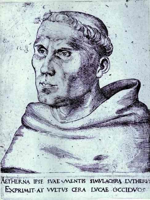 Wikioo.org - The Encyclopedia of Fine Arts - Painting, Artwork by Lucas Cranach The Elder - Portrait of Martin Luther as a Monk