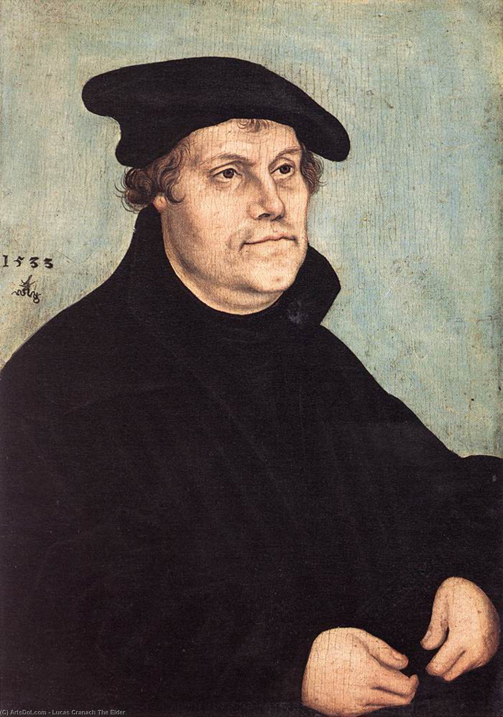 Wikioo.org - The Encyclopedia of Fine Arts - Painting, Artwork by Lucas Cranach The Elder - Portrait of Martin Luther