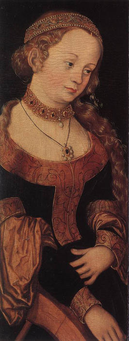 Wikioo.org - The Encyclopedia of Fine Arts - Painting, Artwork by Lucas Cranach The Elder - St. Catherine of Alexandria