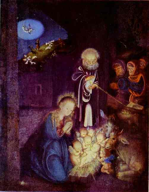 Wikioo.org – L'Encyclopédie des Beaux Arts - Peinture, Oeuvre de Lucas Cranach The Elder - La naissance du Christ