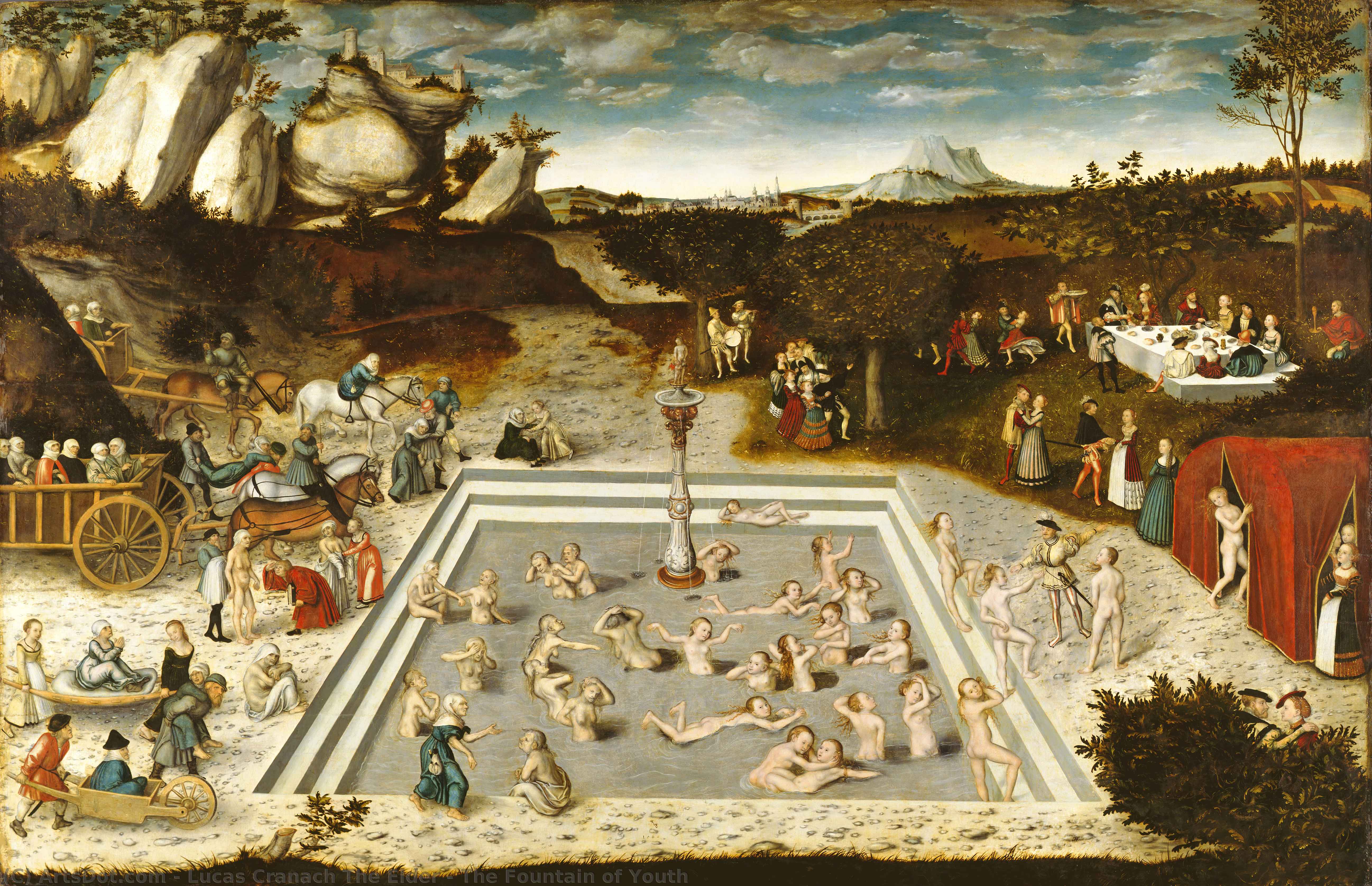 Wikioo.org - The Encyclopedia of Fine Arts - Painting, Artwork by Lucas Cranach The Elder - The Fountain of Youth