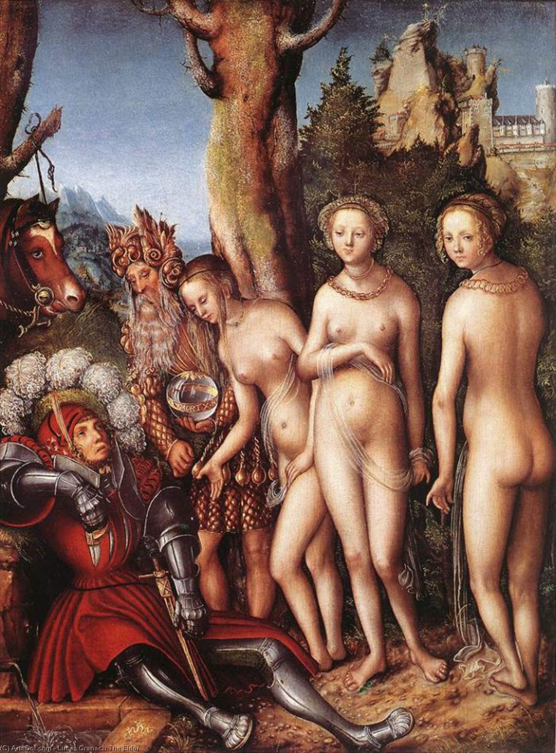 Wikioo.org – La Enciclopedia de las Bellas Artes - Pintura, Obras de arte de Lucas Cranach The Elder - el juicio de paris
