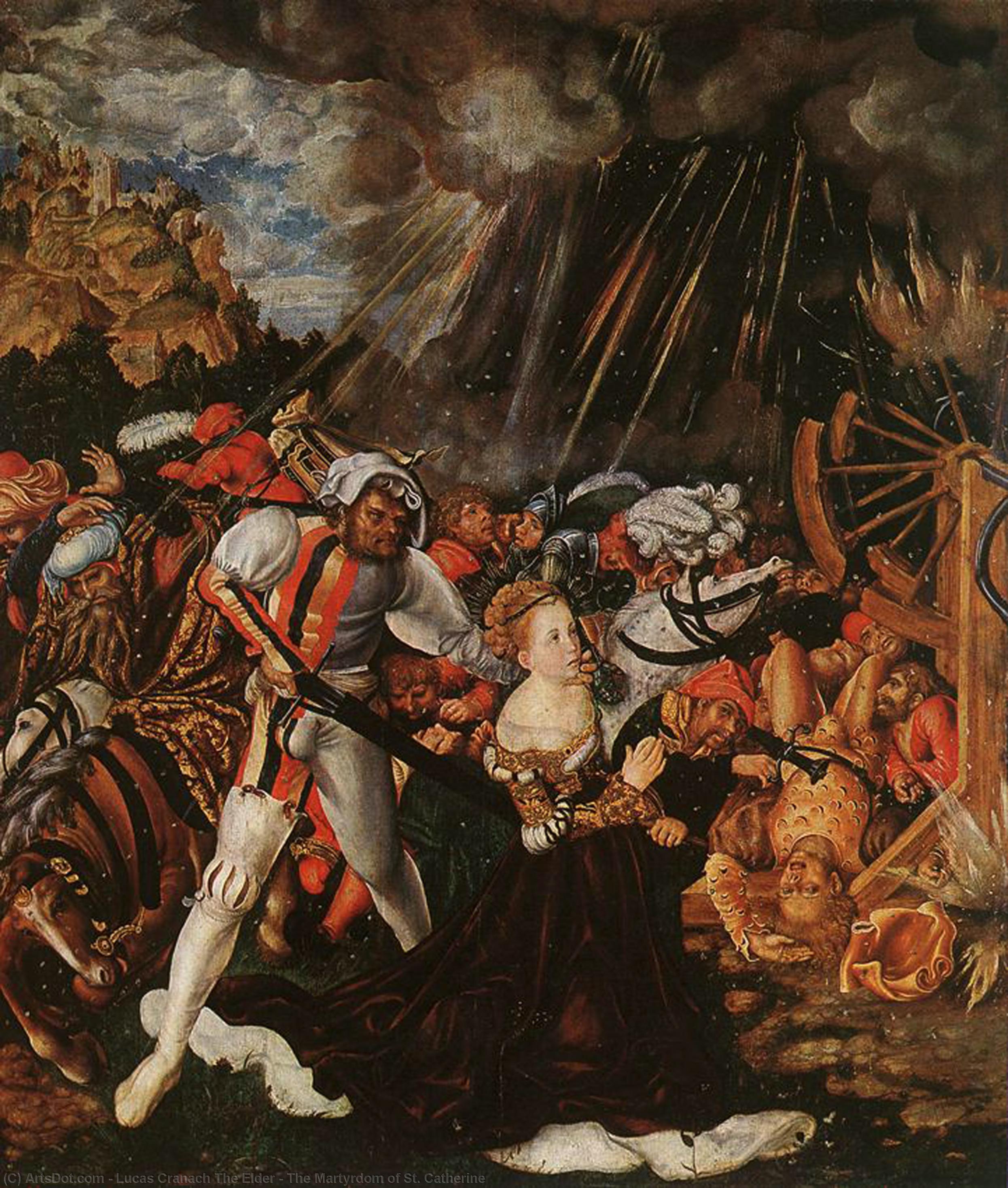 WikiOO.org - Encyclopedia of Fine Arts - Maleri, Artwork Lucas Cranach The Elder - The Martyrdom of St. Catherine