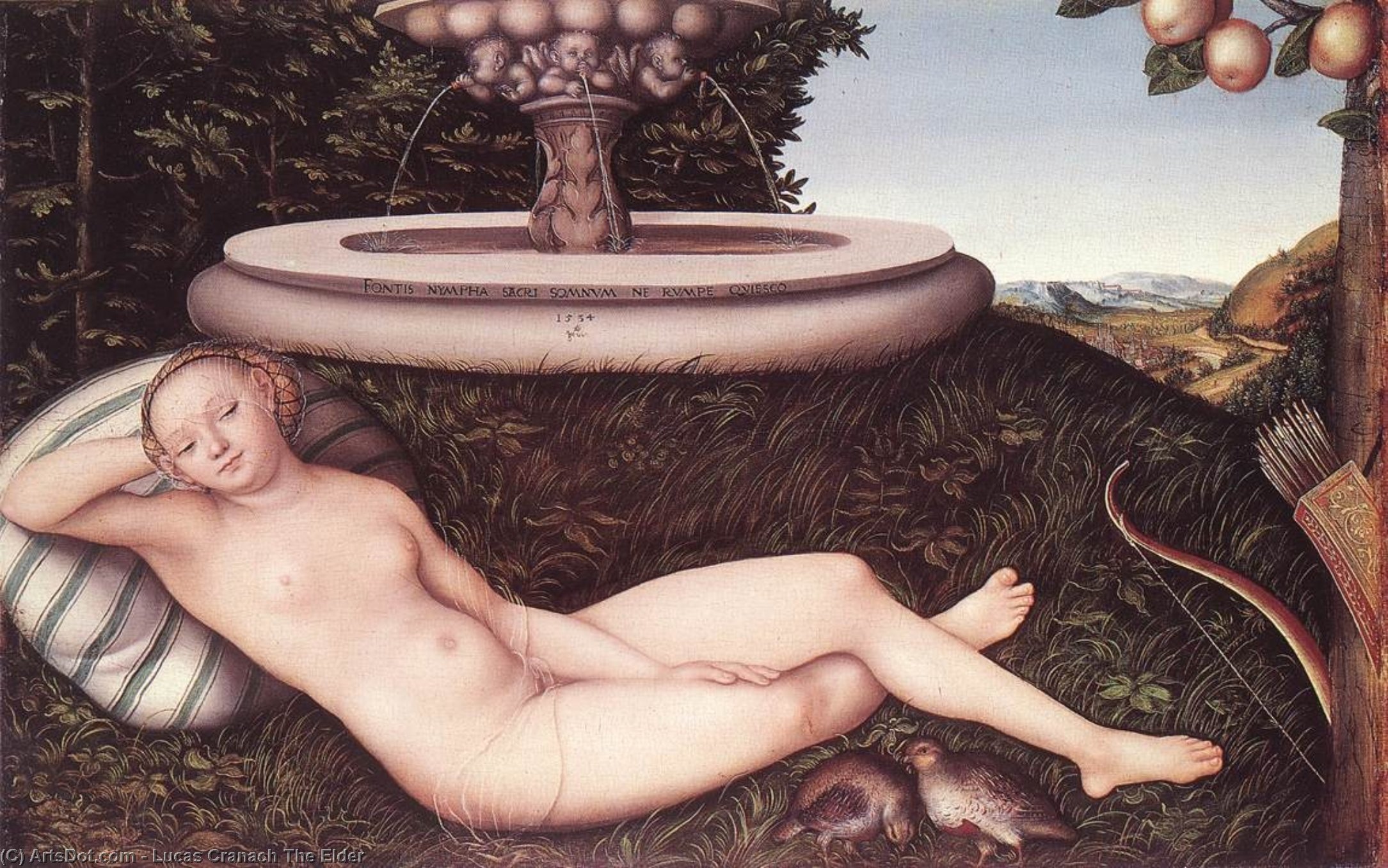 Wikioo.org - The Encyclopedia of Fine Arts - Painting, Artwork by Lucas Cranach The Elder - The Nymph of the Fountain