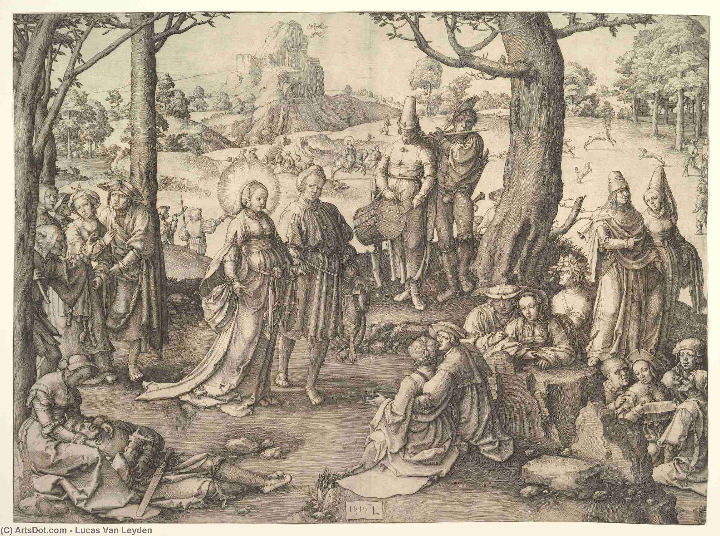Wikioo.org - The Encyclopedia of Fine Arts - Painting, Artwork by Lucas Van Leyden - Conversion of St. Paul