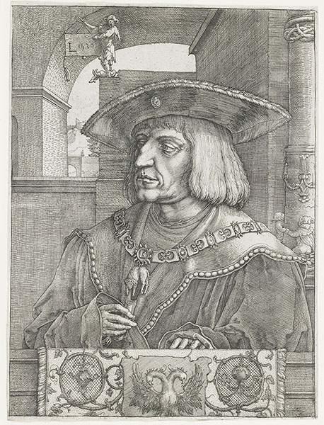 Wikioo.org - The Encyclopedia of Fine Arts - Painting, Artwork by Lucas Van Leyden - Emperor Maximilian I