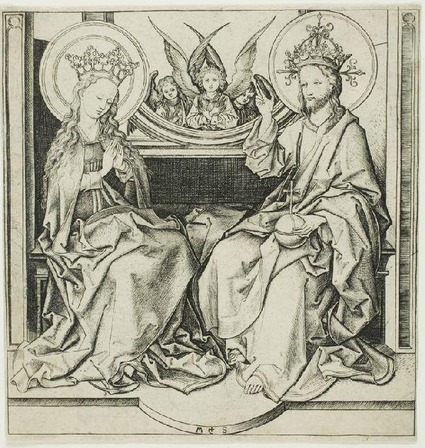 WikiOO.org - Enciklopedija likovnih umjetnosti - Slikarstvo, umjetnička djela Martin Schongauer - Chirst blessing the virgin