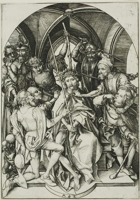 Wikioo.org – L'Enciclopedia delle Belle Arti - Pittura, Opere di Martin Schongauer - Chirst Incoronato Con Throns