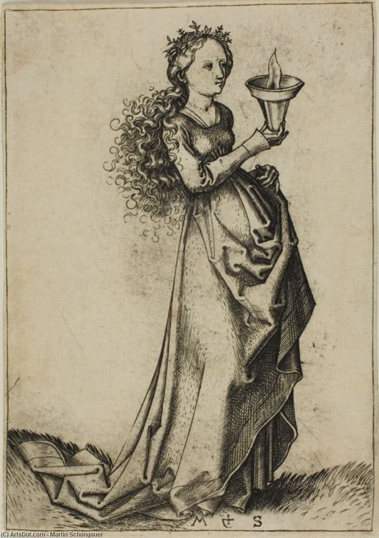 Wikioo.org – La Enciclopedia de las Bellas Artes - Pintura, Obras de arte de Martin Schongauer - el primero sabio  virgen