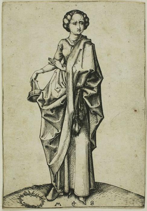 Wikioo.org – La Enciclopedia de las Bellas Artes - Pintura, Obras de arte de Martin Schongauer - La Cuarta Foolish Virgen