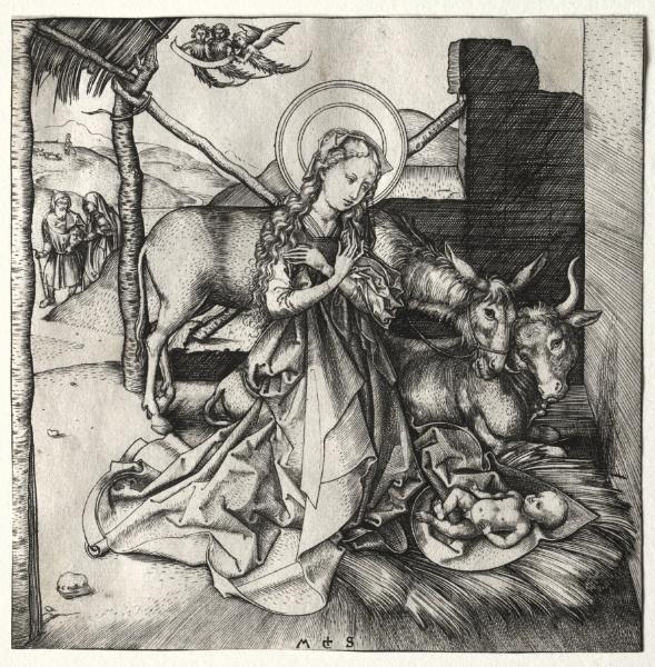 WikiOO.org - Enciclopédia das Belas Artes - Pintura, Arte por Martin Schongauer - The Nativity