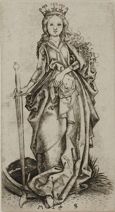 WikiOO.org - Enciklopedija likovnih umjetnosti - Slikarstvo, umjetnička djela Martin Schongauer - The Small Saint Catherine