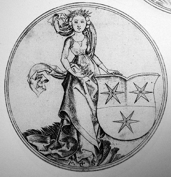 WikiOO.org - Enciclopedia of Fine Arts - Pictura, lucrări de artă Martin Schongauer - Woman Three Stars